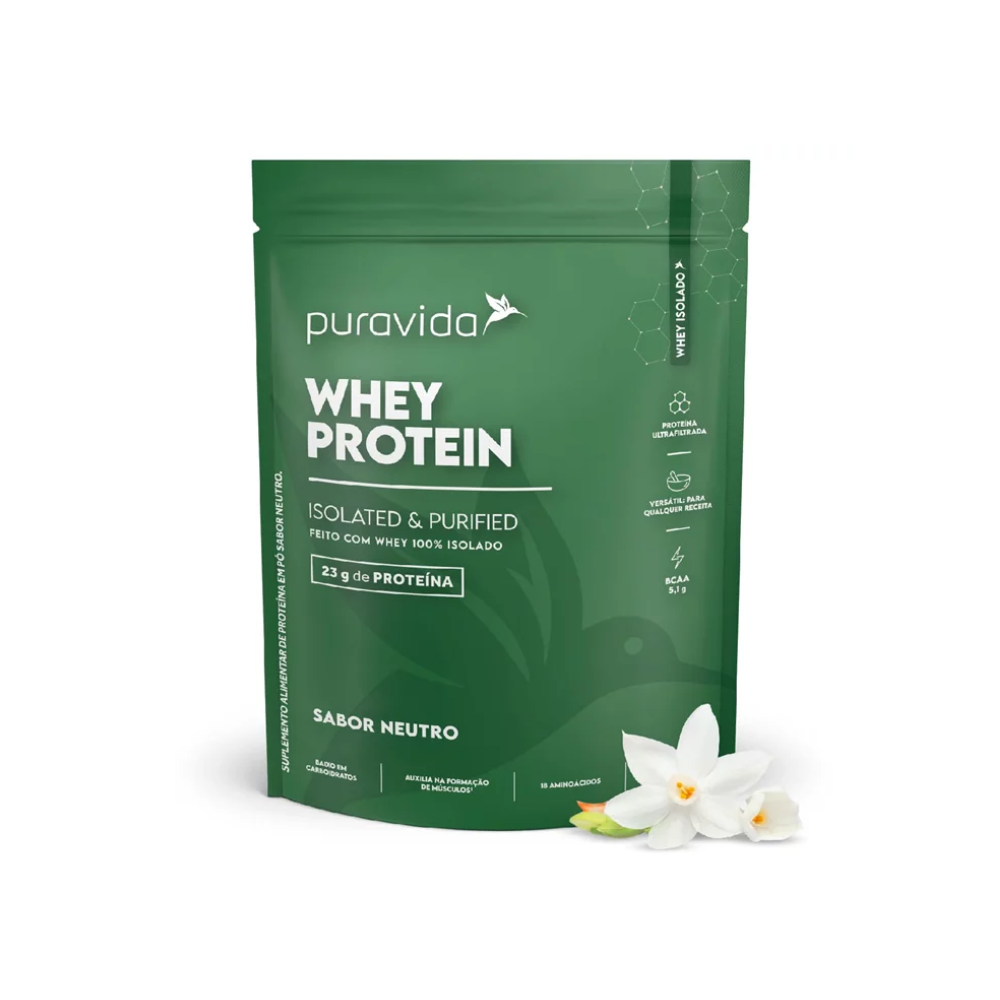 WHEY PROTEIN ISOLADO SABOR NEUTRO PURAVIDA 450G 