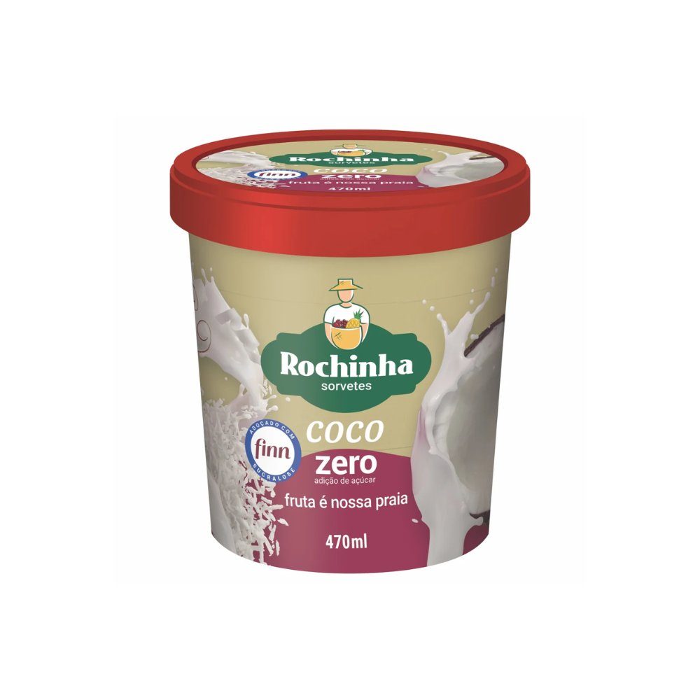 SORVETE DE COCO BRANCO ZERO ROCHINHA 470ML