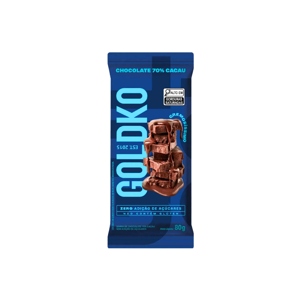 BARRA DE CHOCOLATE 70% CACAU GOLDKO 80G 