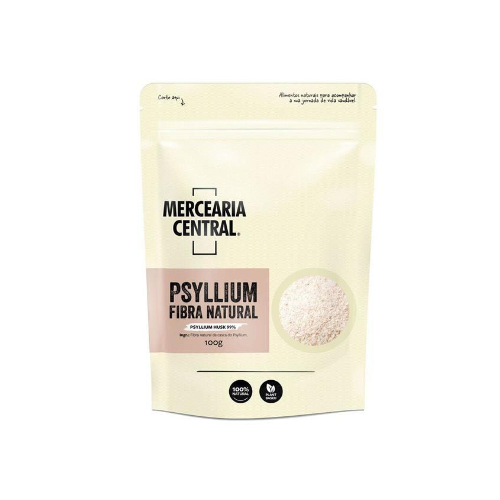 PSYLLIUM FIBRA NATURAL 99% HUSK MERCEARIA CENTRAL 100G