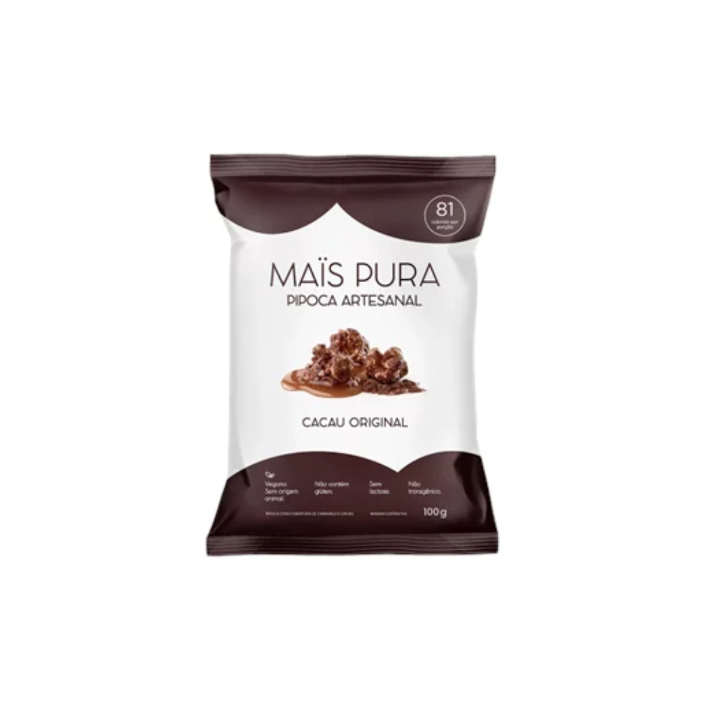 PIPOCA ARTESANAL CACAU ORIGINAL MAIS PURA 100G