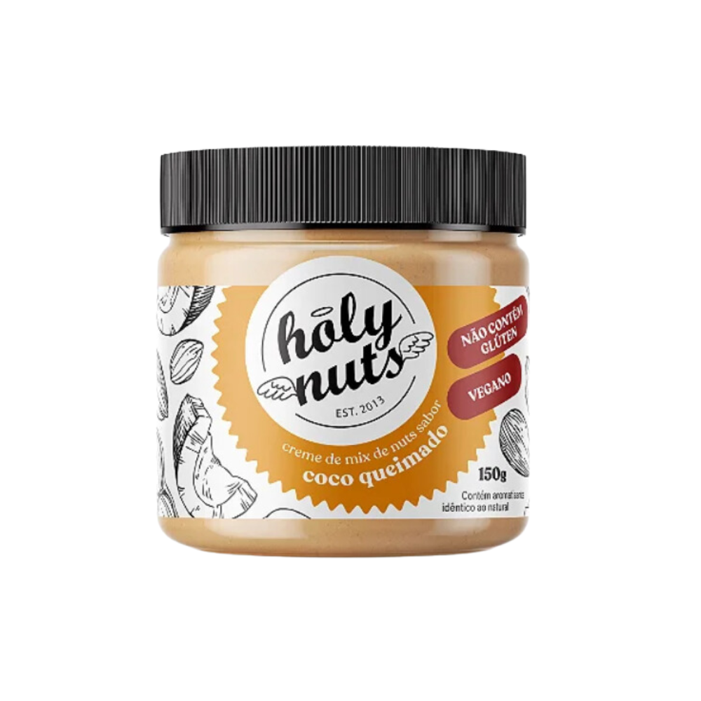 CREME DE MIX DE NUTS SABOR COCO QUEIMADO HOLY NUTS 150G