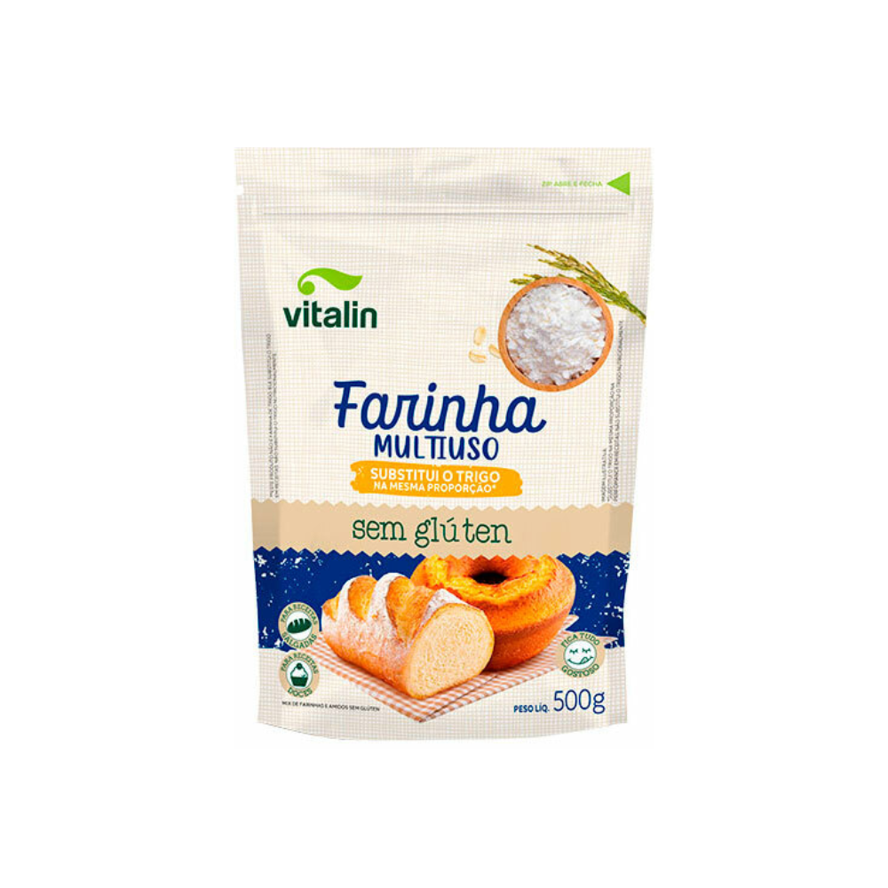 FARINHA MULTIUSO INTEGRAL VITALIN 500G