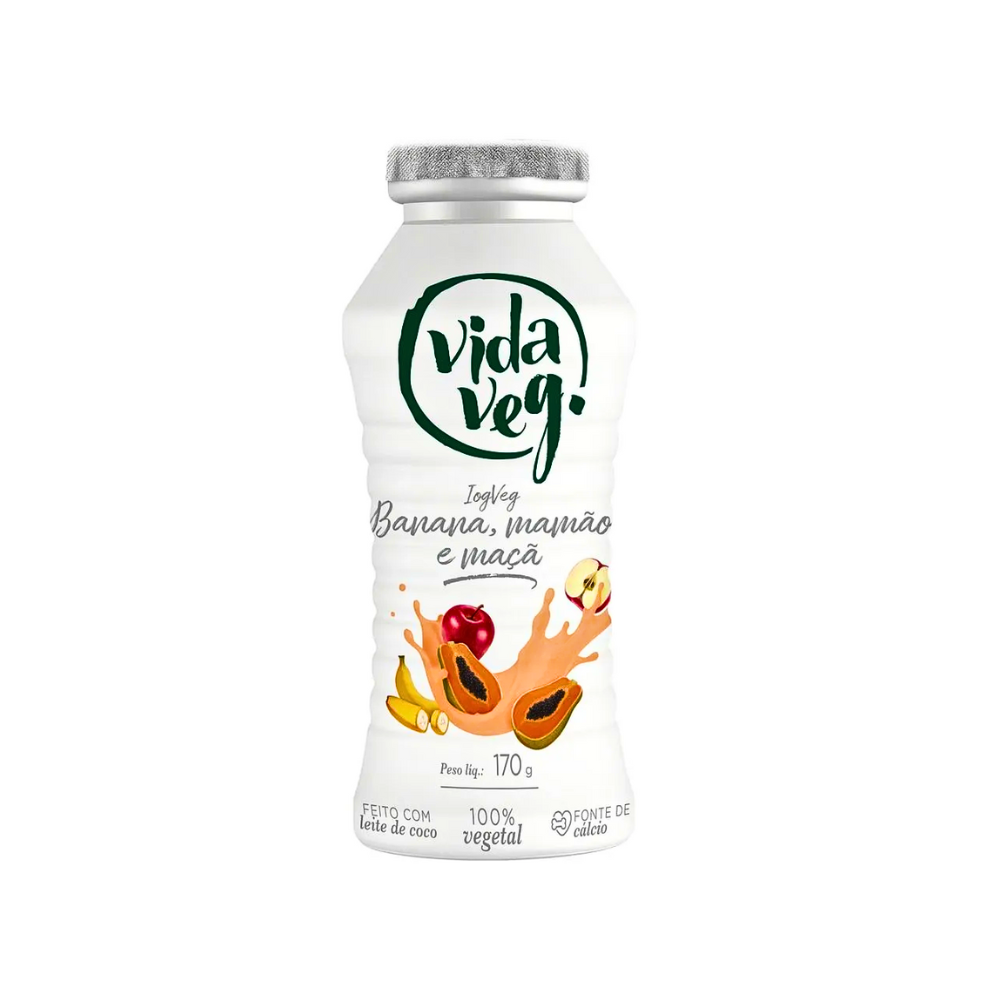 IOGURTE VIDA VEG COCO COM BANANA, MAMAO E MACA 170GR