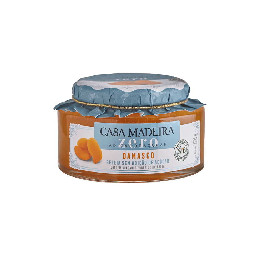 GELEIA ZERO DAMASCO CASA MADEIRA 220G