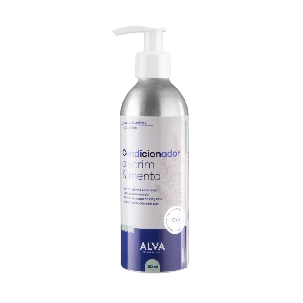 CONDICIONADOR VEGANO CABELOS MISTOS E OLEOSOS ALECRIM E MENTA ALVA 250ML