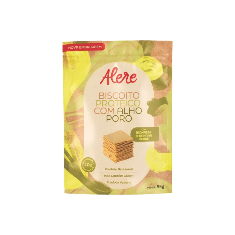 BISCOITO PROTEÍCO COM ALHO PORÓ ALERE 55G