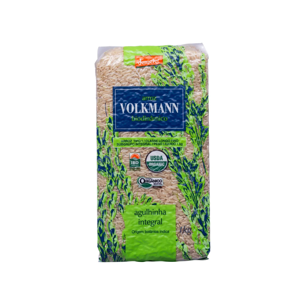 ARROZ AGULINHA INTEGRAL ORGÂNICO BIODINÂMICO VOLKMANN 1KG