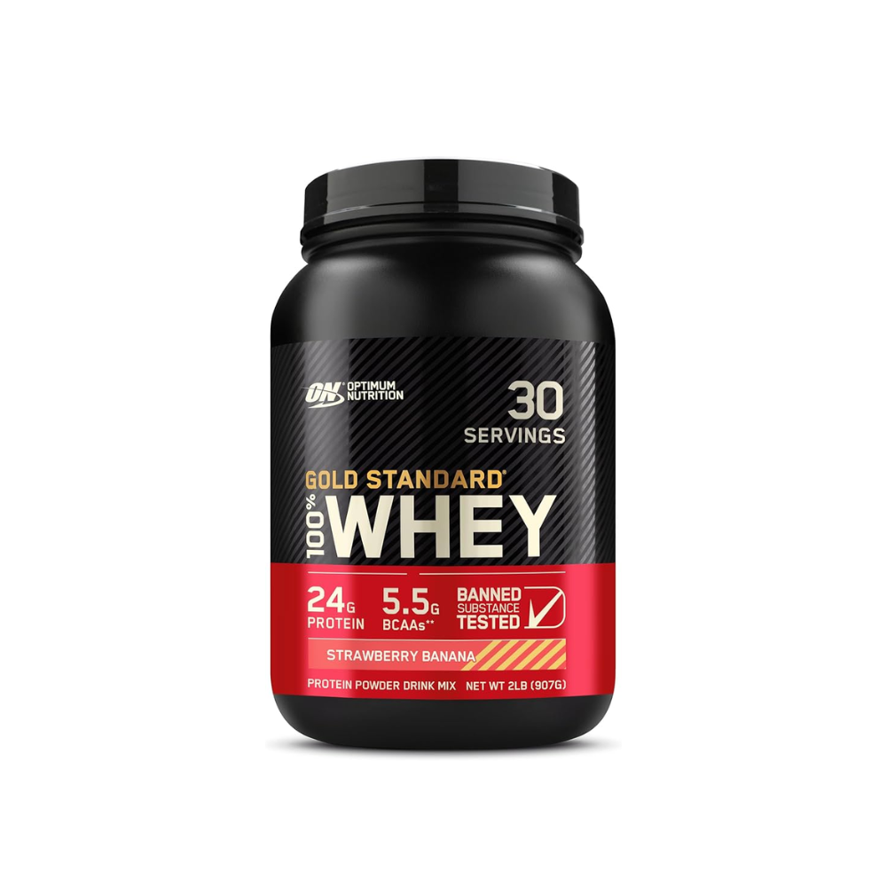 ON WHEY GOLD STANDARD BANANA COM MORANGO OPTIMUM NUTRITION 907G