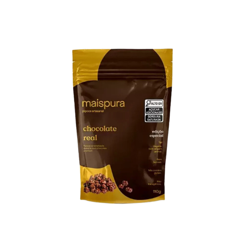 PIPOCA ARTESANAL CHOCOLATE REAL MAIS PURA 110G