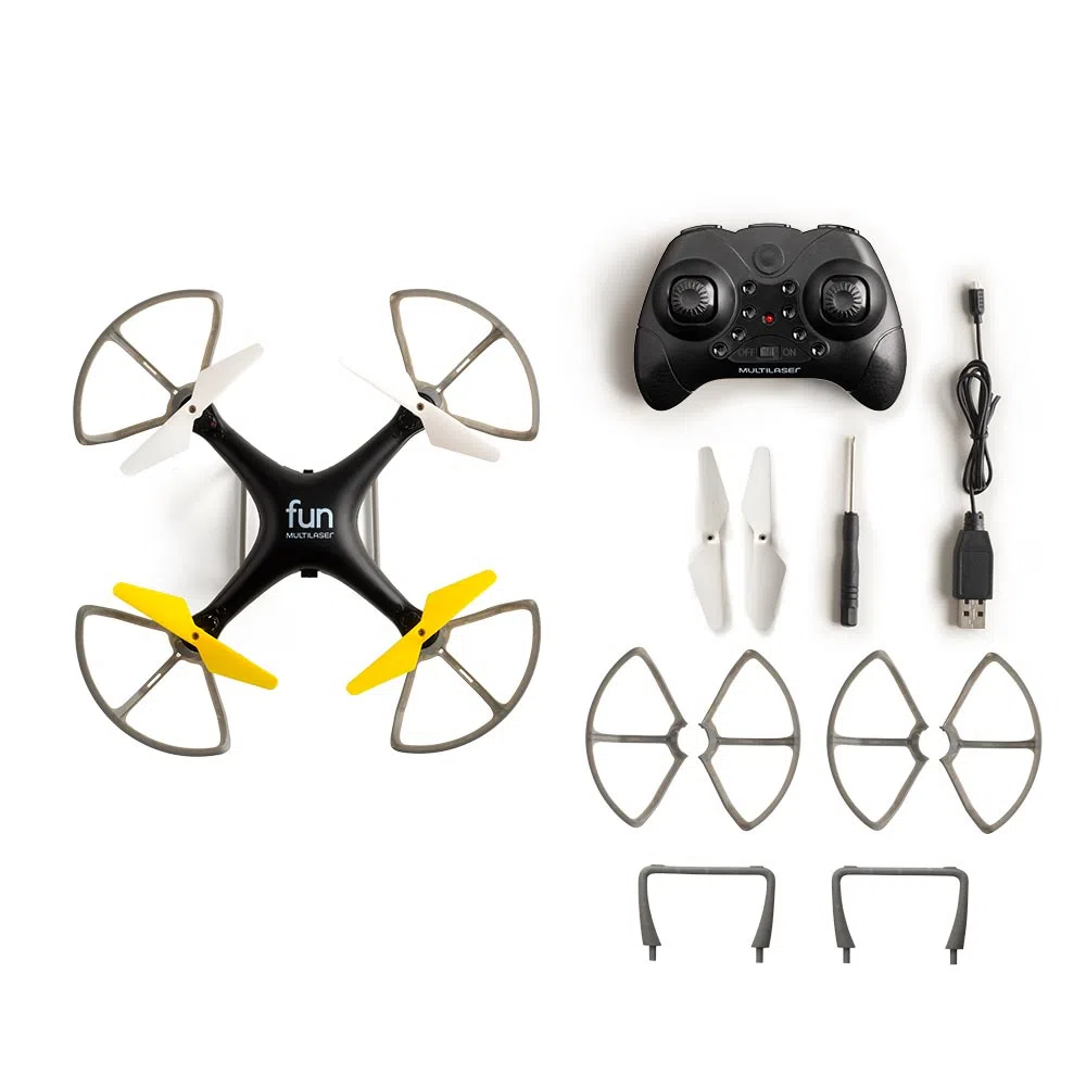 Drone Multilaser Fun Alcance de 50m Controle Remoto 50M 6MIN S/ Câmera, Flips em 360° C - ES253