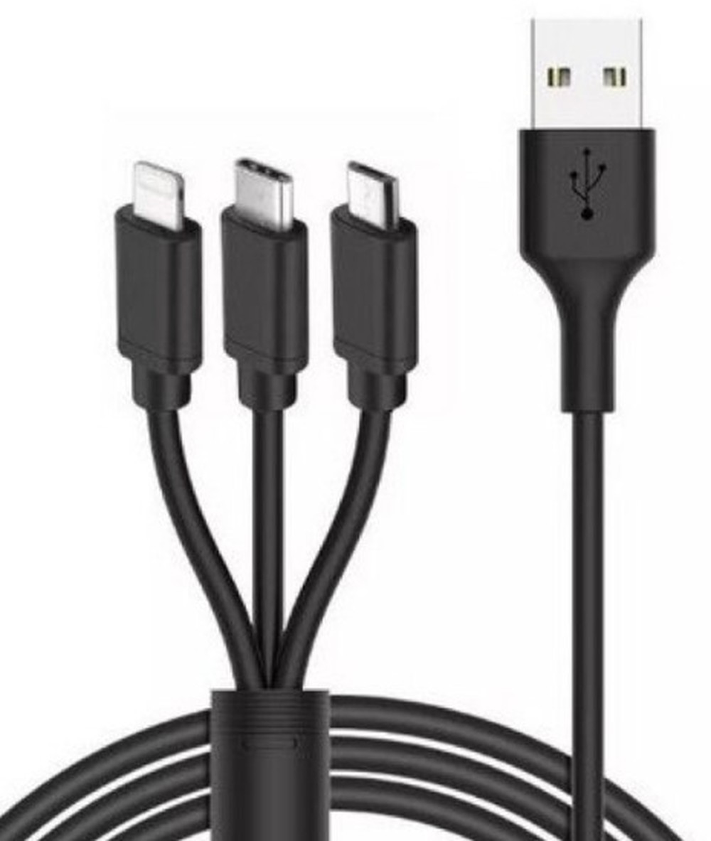 Cabo Usb Pmcell 3 Em 1 Usb/lightning/v8/tipo-c Cb-32 Cabo de Dados