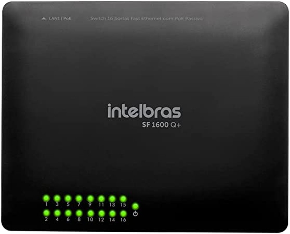 Switch 16 Portas Fast, SF 1600 Q+, Preta Intelbras