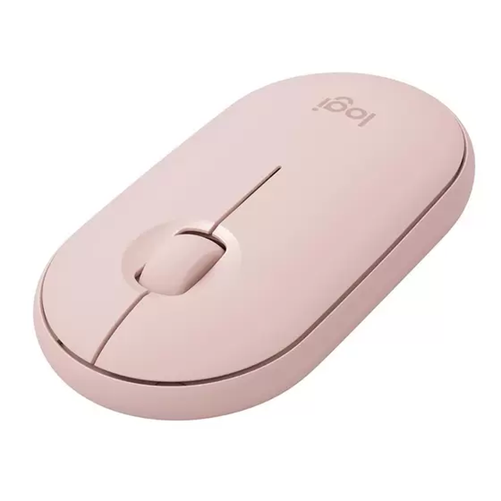 Mouse sem fio Logitech Pebble M350 com Clique Silencioso, Design Slim Ambidestro, USB ou Bluetooth, Pilha Inclusa, Rose