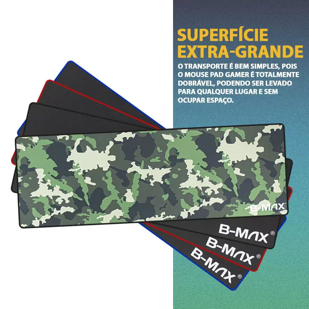 Mouse Pad Gamer Extra Grande Speed 80x30 cm Antiderrapante com Bordas Reforçadas Nylon B-Max BM771