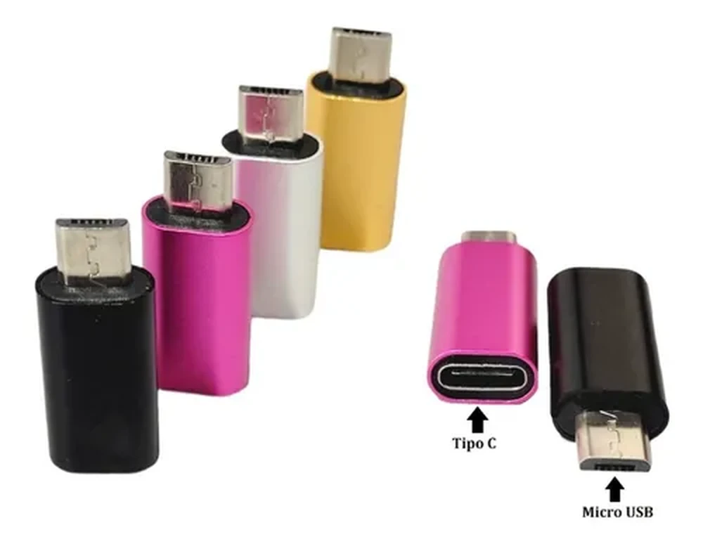 Plug Adaptador Micro Usb V8 Femea X Usb Tipo C Macho