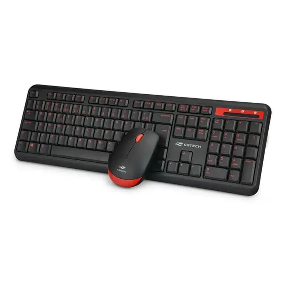 Kit Teclado + Mouse Sem Fio Kw100Bk - C3 Tech