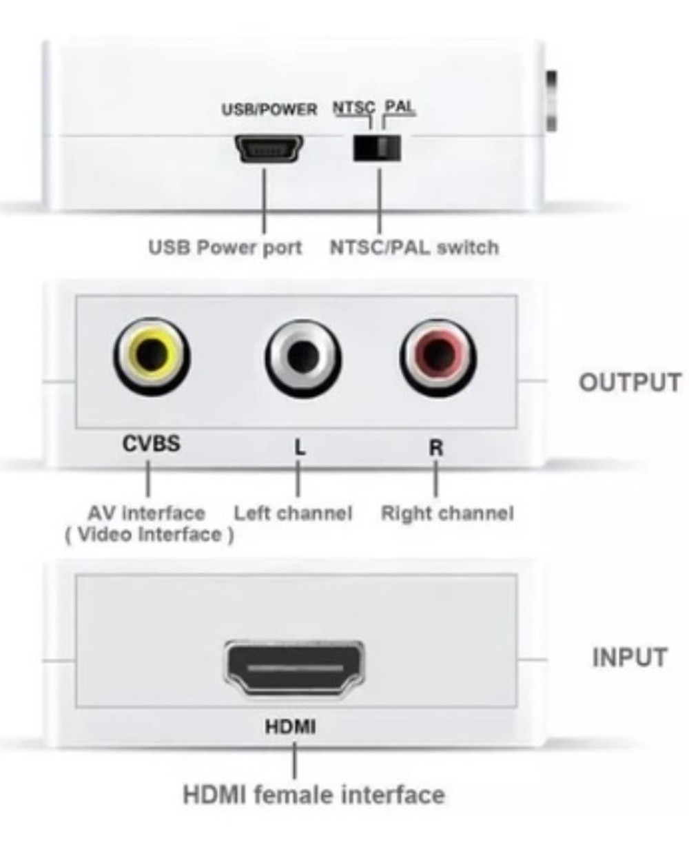 Adaptador Conversor HDMI para AV RCA Full HD Alta Resolução HDMI2AV