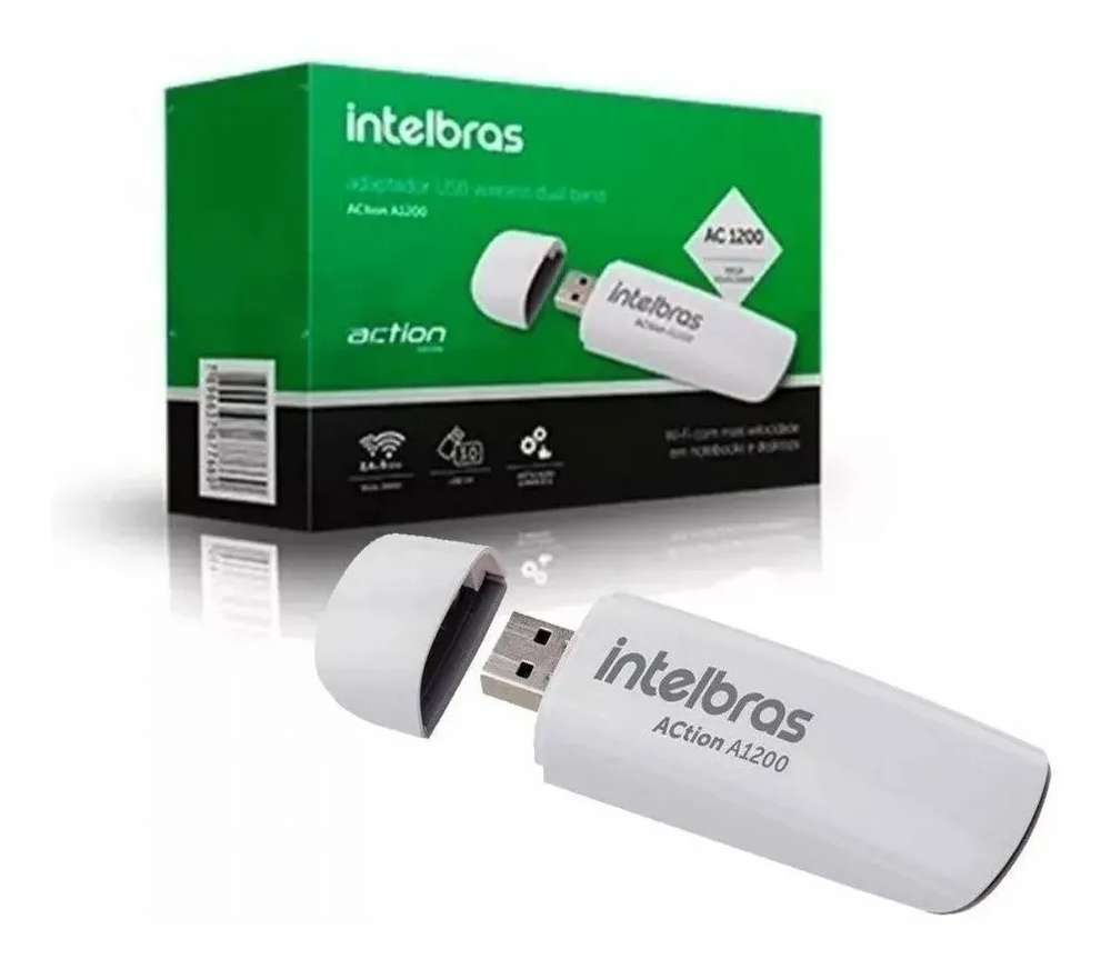 Adaptador Intelbras Usb Wireless Dual Band Action A1200