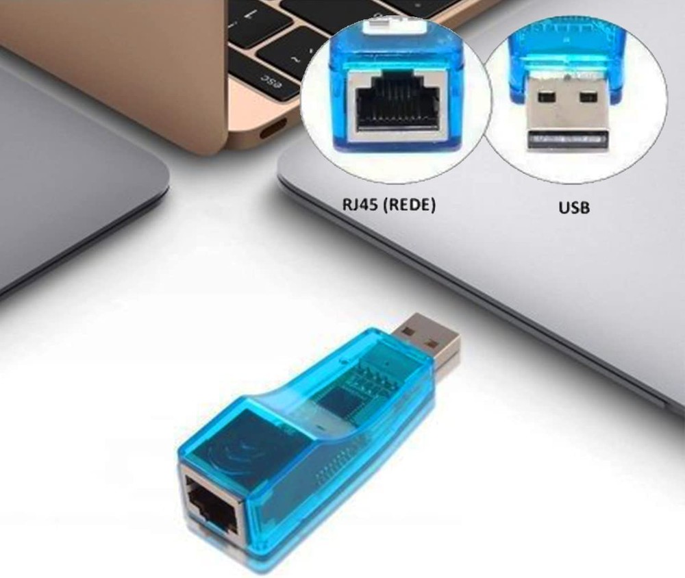 Adaptador USB para Lan Ethernet Cabeada Placa de Rede Externa RJ45 10/100