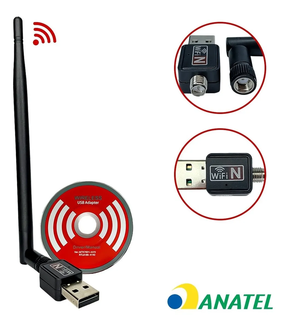 Antena Wi-fi Adaptador Wireless  Usb 2.0 Receptor