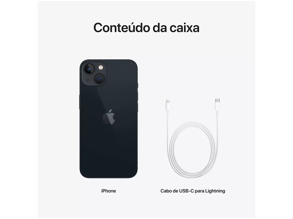 Apple iPhone 13 128GB Meia-noite Tela 6,1” 12MP - iOS