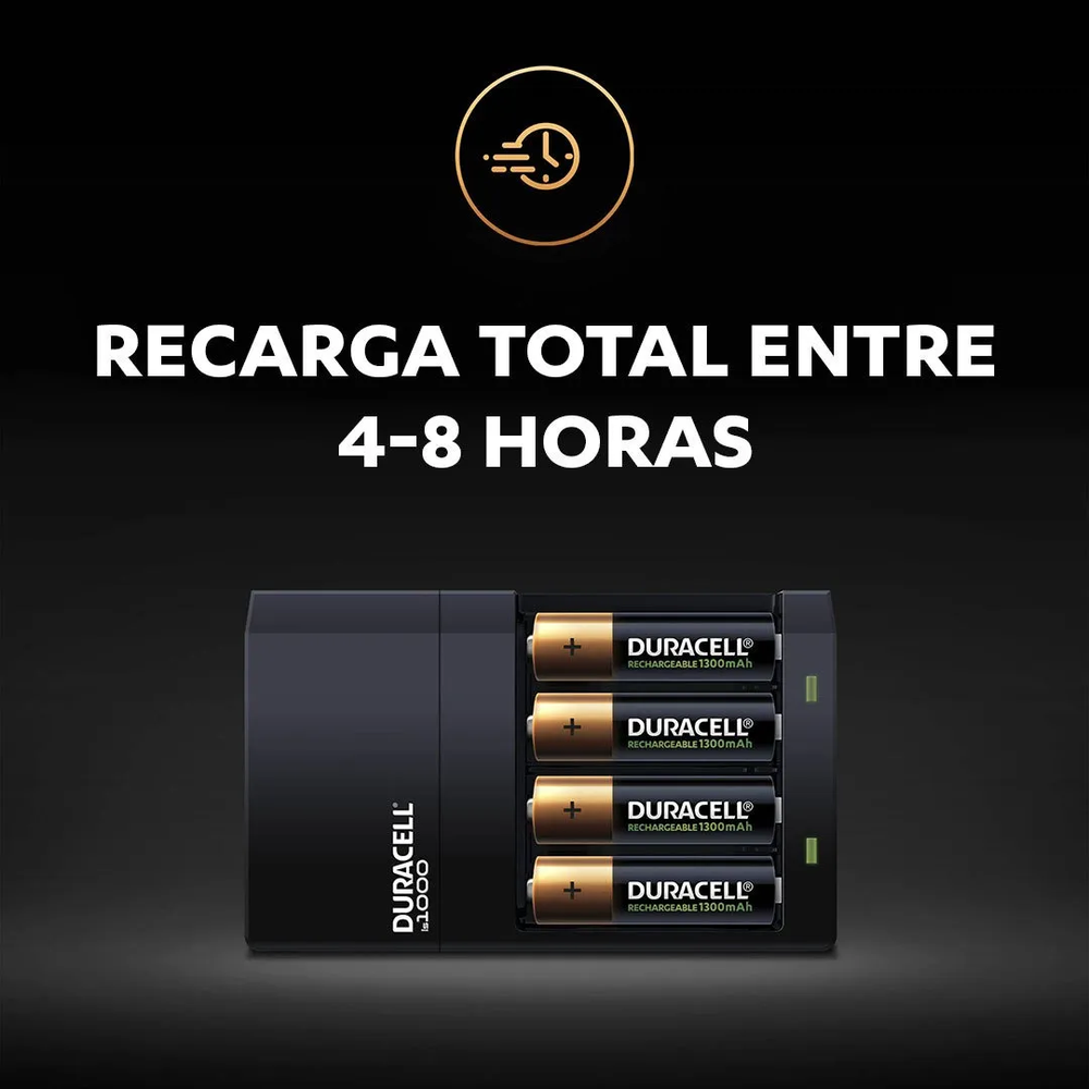 Carregador De Pilhas Recarregáveis Duracell Aa/aaa Com 4 Aa