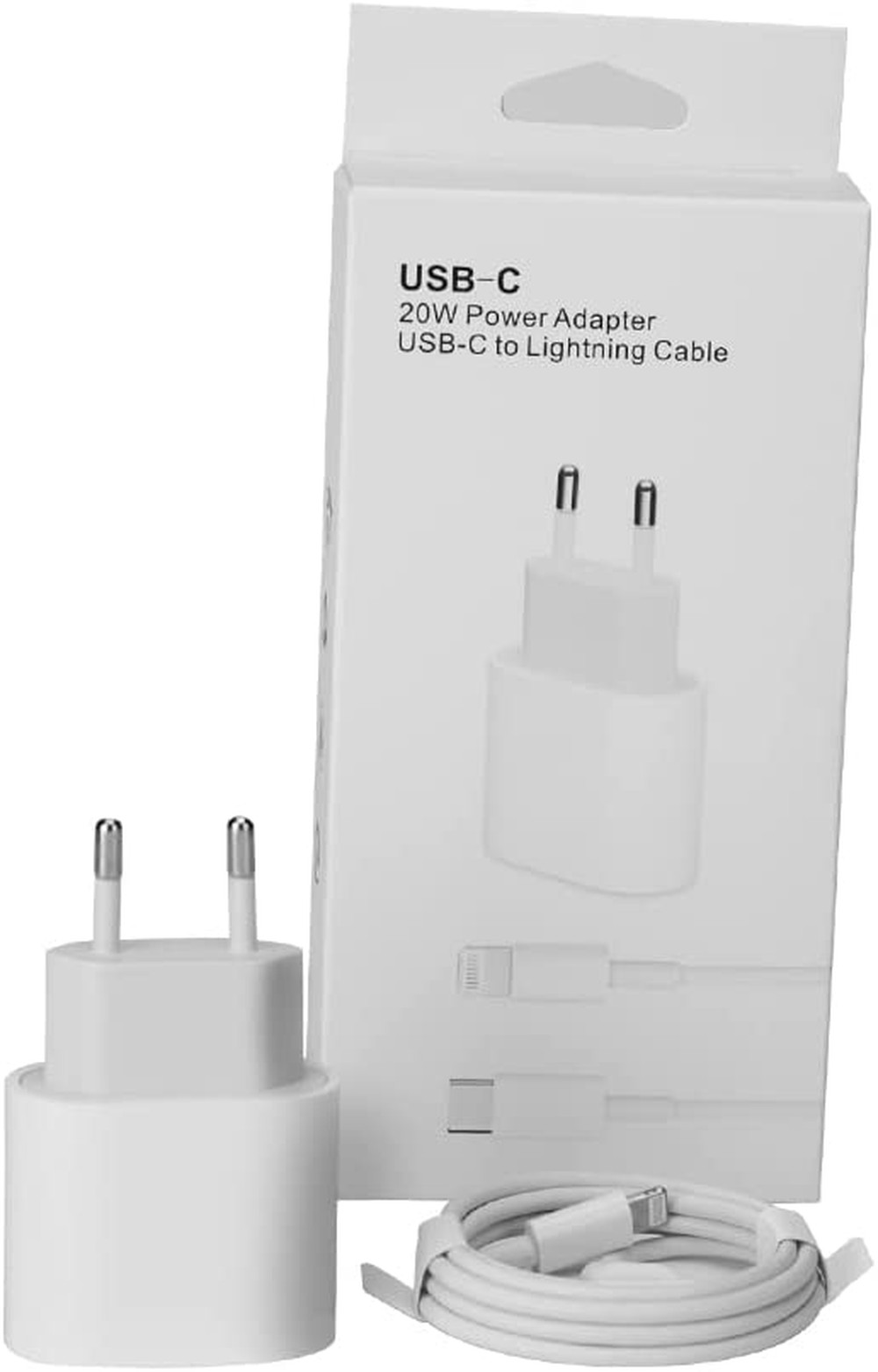 Carregador Turbo p/ celular iphone 20w, cabo Usb Tipo C 