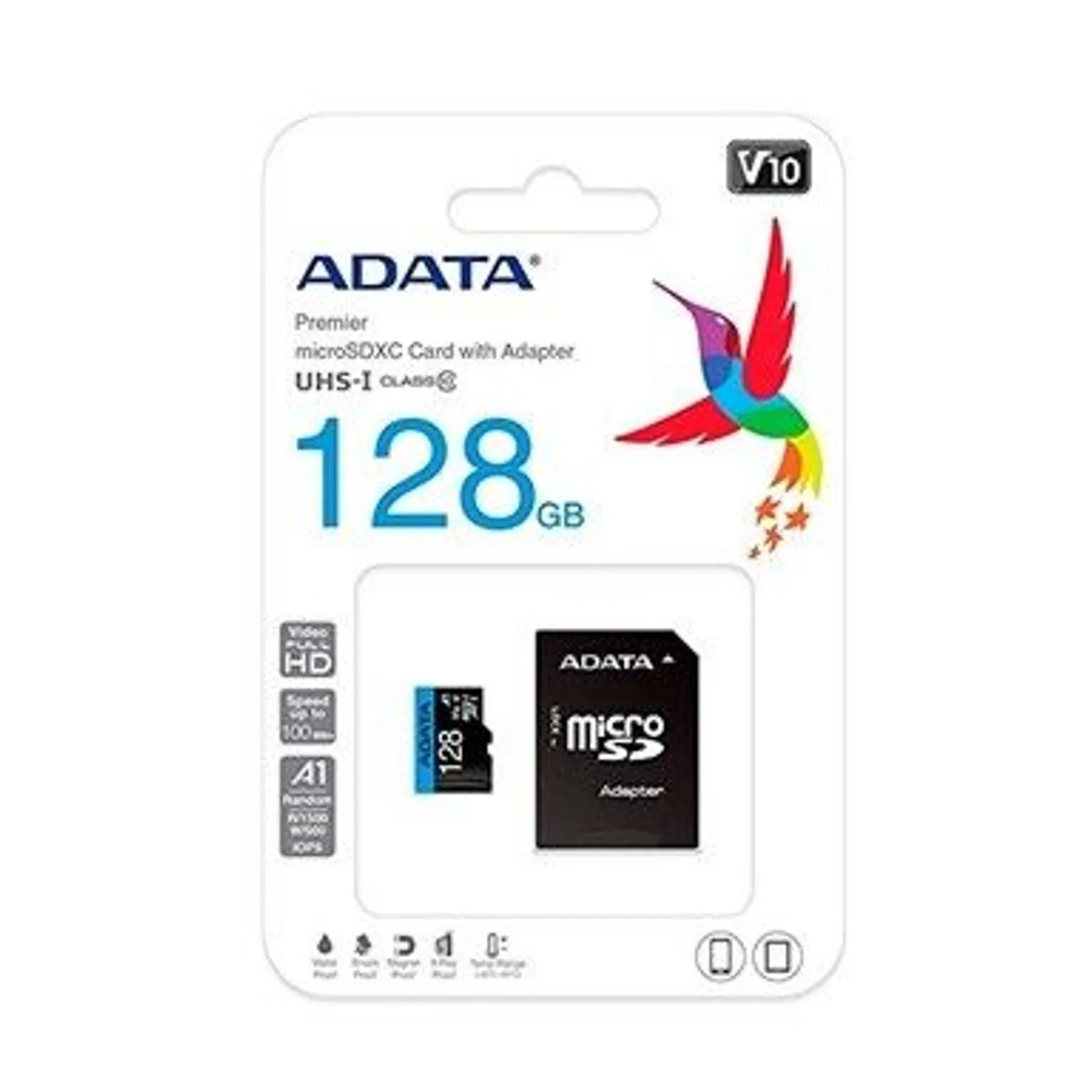Cartão de Memória Adata 128GB Micro SD + Adaptador