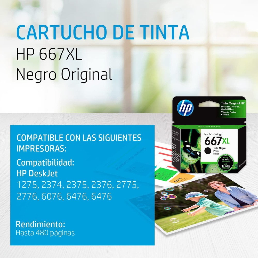 Cartucho HP 667XL Preto Original (3YM81AL)