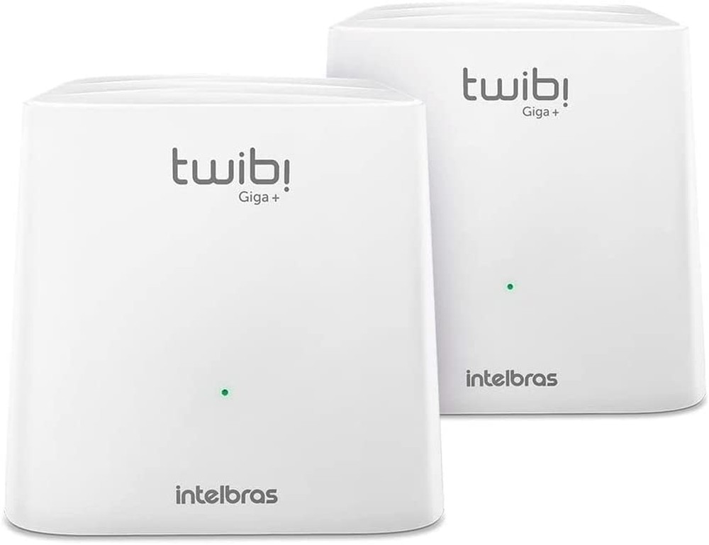 Conjunto Roteador Wi-Fi Mesh Intelbras 2 Unidades Twibi Giga+ Branco