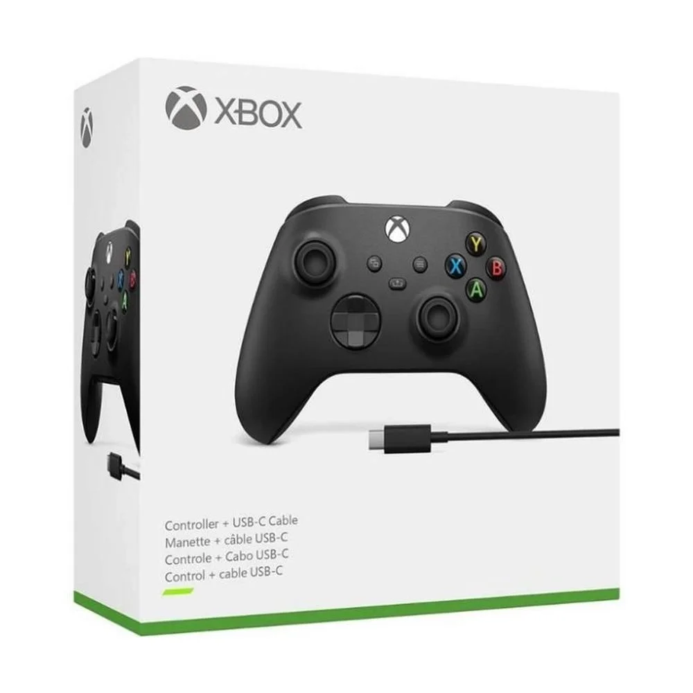 Controle sem fio Xbox + cabo USB - Series X, S, One, PC - Preto