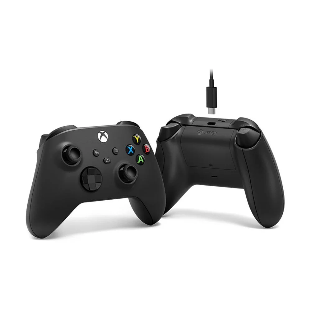 Controle sem fio Xbox + cabo USB - Series X, S, One, PC - Preto