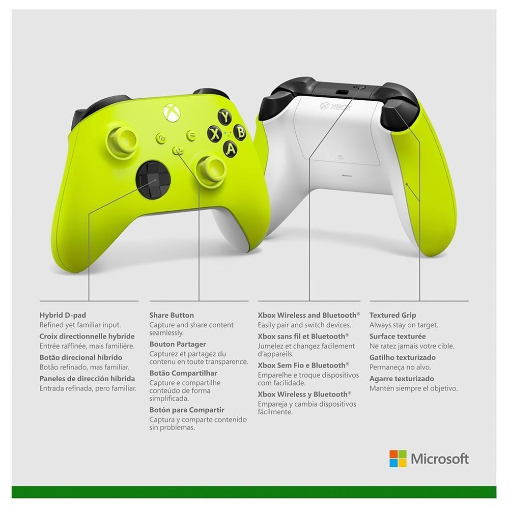 Controle Sem Fio Xbox Electric Volt - Series X, S, One - Verde