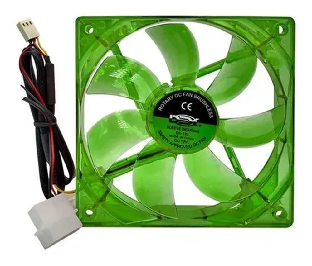 Cooler Fan 120mm Com Led Verde Dex - Dx-12L