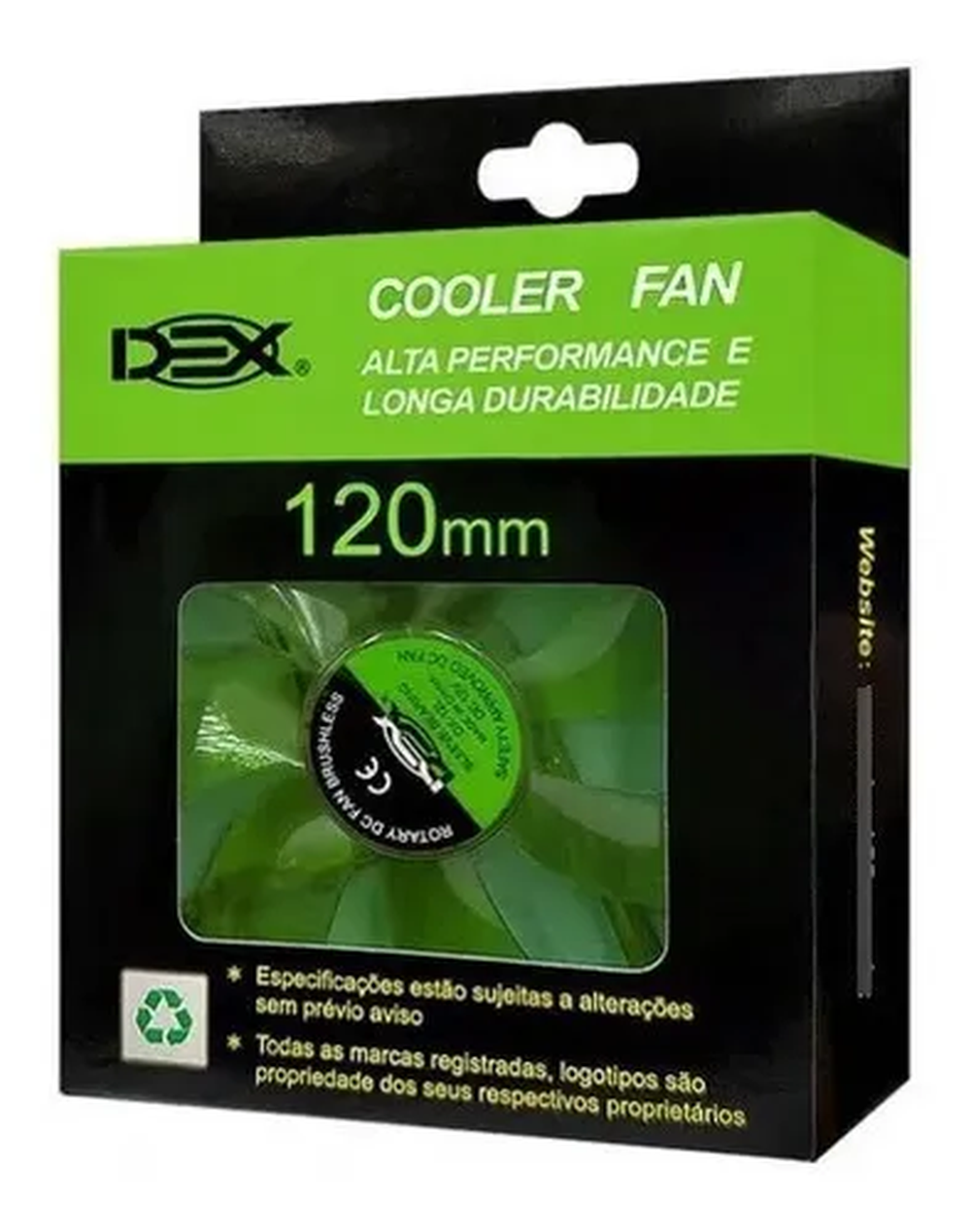 Cooler Fan 120mm Com Led Verde Dex - Dx-12L