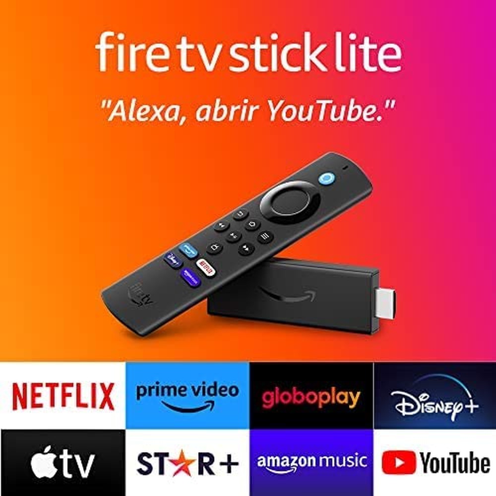 Fire TV Stick Lite | Streaming em Full HD com Alexa | Com Controle Remoto Lite por Voz com Alexa (sem controles de TV)