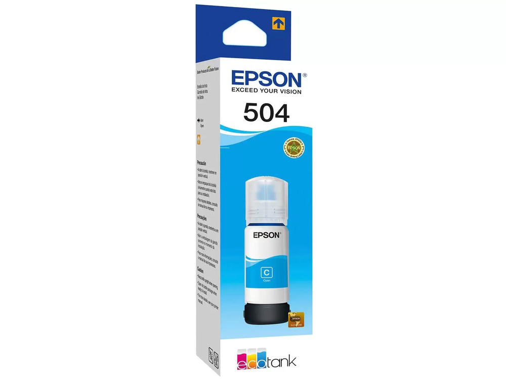 Garrafa Refil de Tinta Epson T504 Ciano