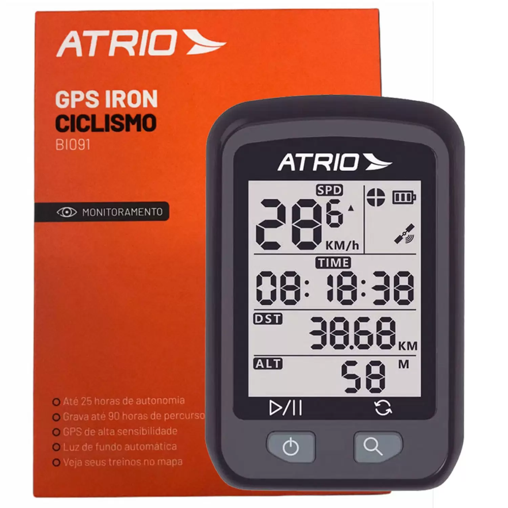 Gps Ciclismo Atrio Iron Bi091 Strava Mtb Speed  22 horas ipx6 tela de 1,9