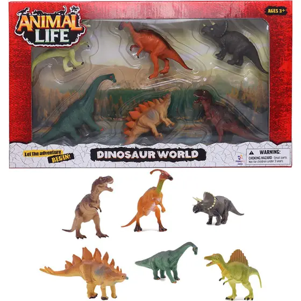 Jurassic Fun Dino Pack com 6 Dinos Multikids - BR1467