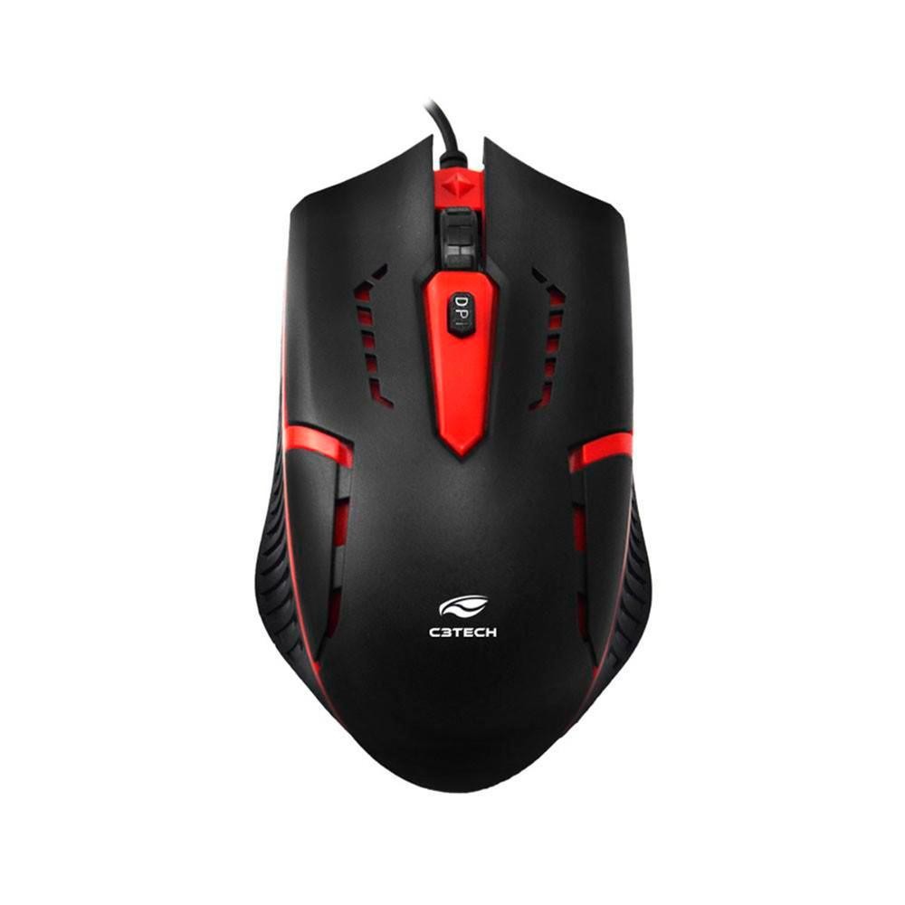 Kit C3Tech com Teclado ABNT2 e Mouse Gamer 1200DPI GK-20BK, USB