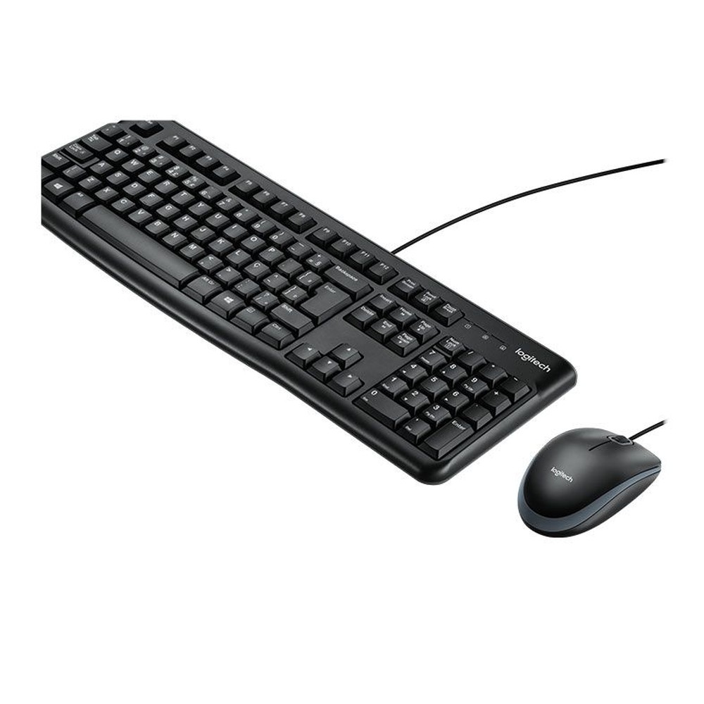 Kit Teclado E Mouse Logitech Óptico Mk120 Com Fio Usb Preto