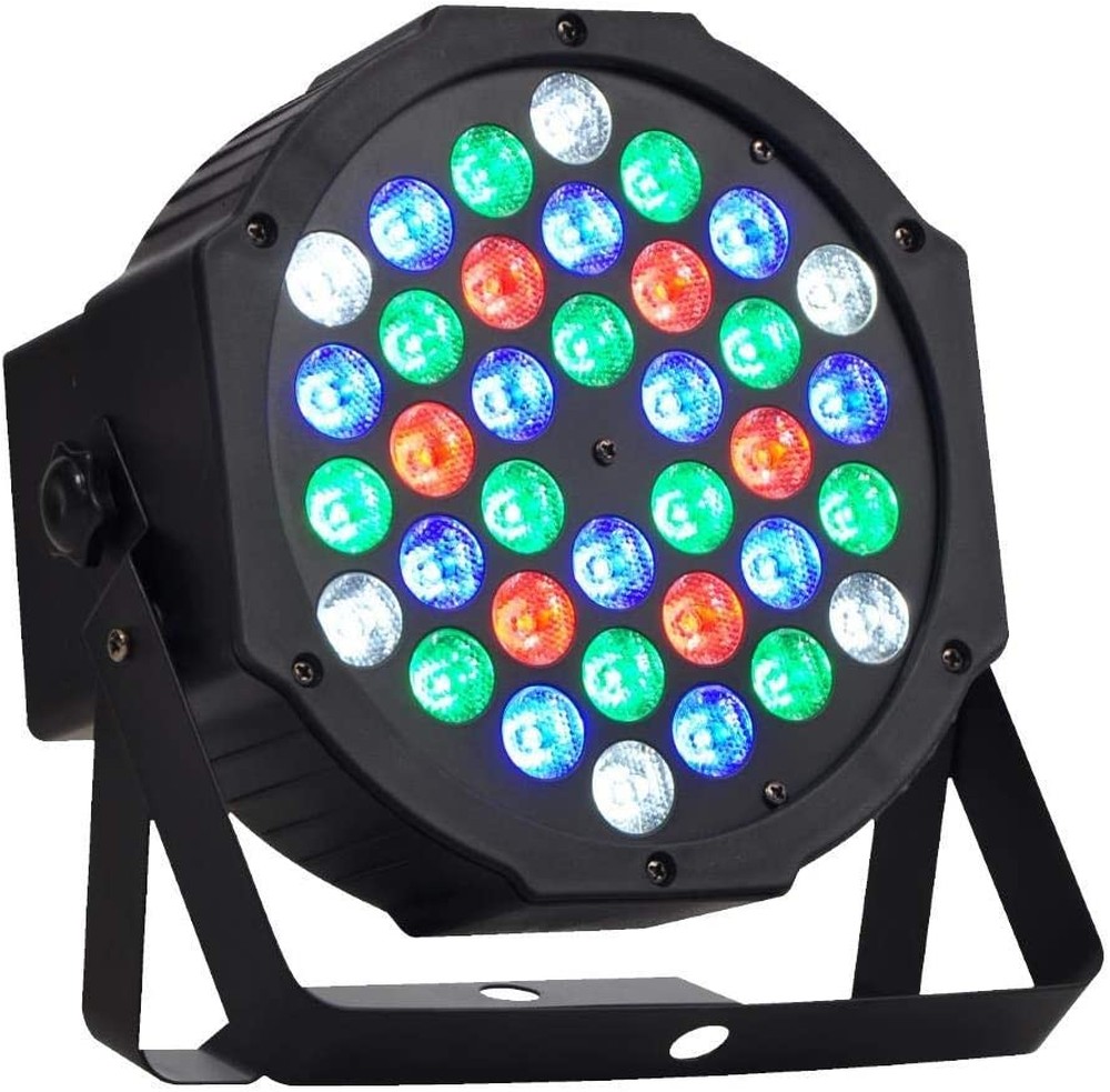 LED PAR Refletor 36 Leds RGBW DMX Painel Digital Canhão de Luz Slim com Strobo