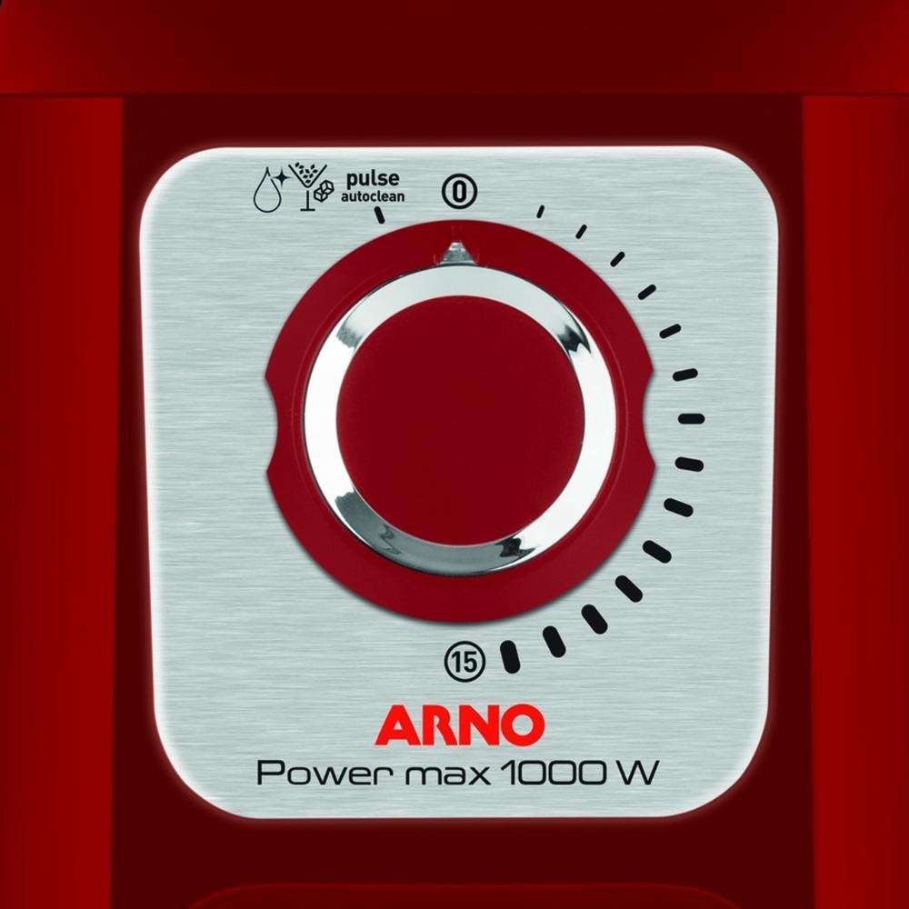 Liquidificador Arno Power Max, 15 velocidades + Função Pulsar, 1000W - LN54