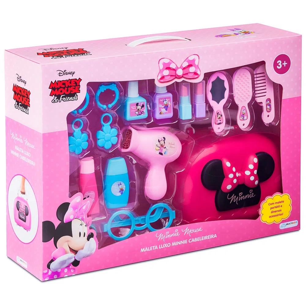 Maleta Luxo Minnie Cabeleireira Com Acessórios Multikids - BR1563