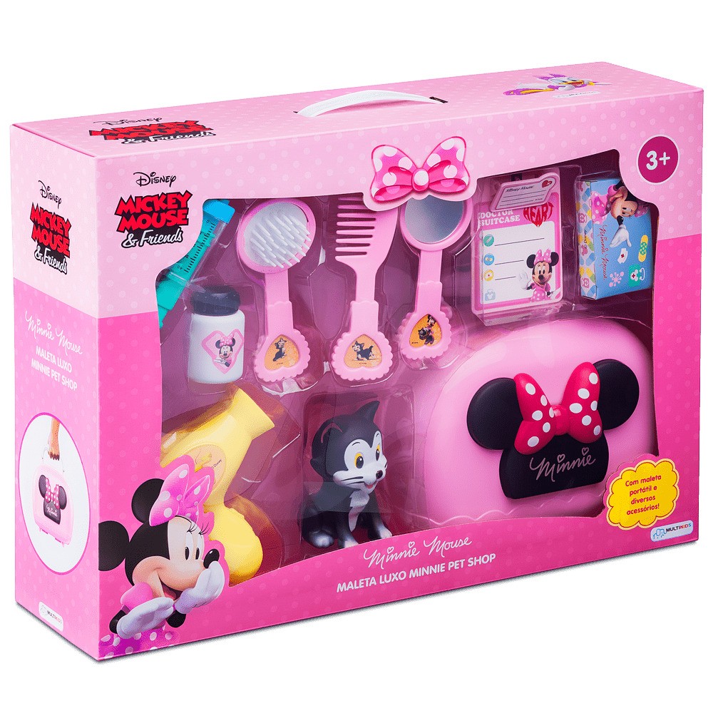 Maleta Luxo Minnie Pet Shop Com Acessórios Multikids - BR1562