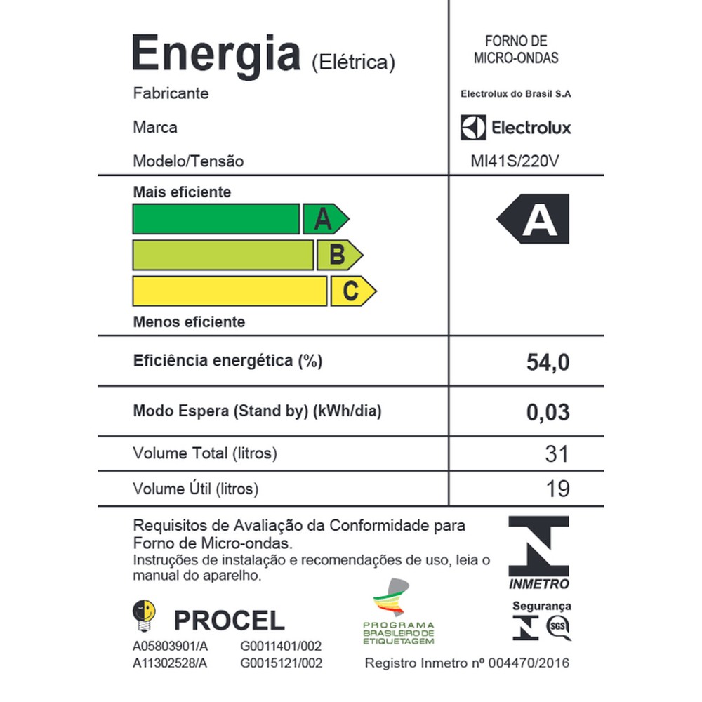 Micro-Ondas Electrolux Prata com Painel Integrado 31L (MI41S)