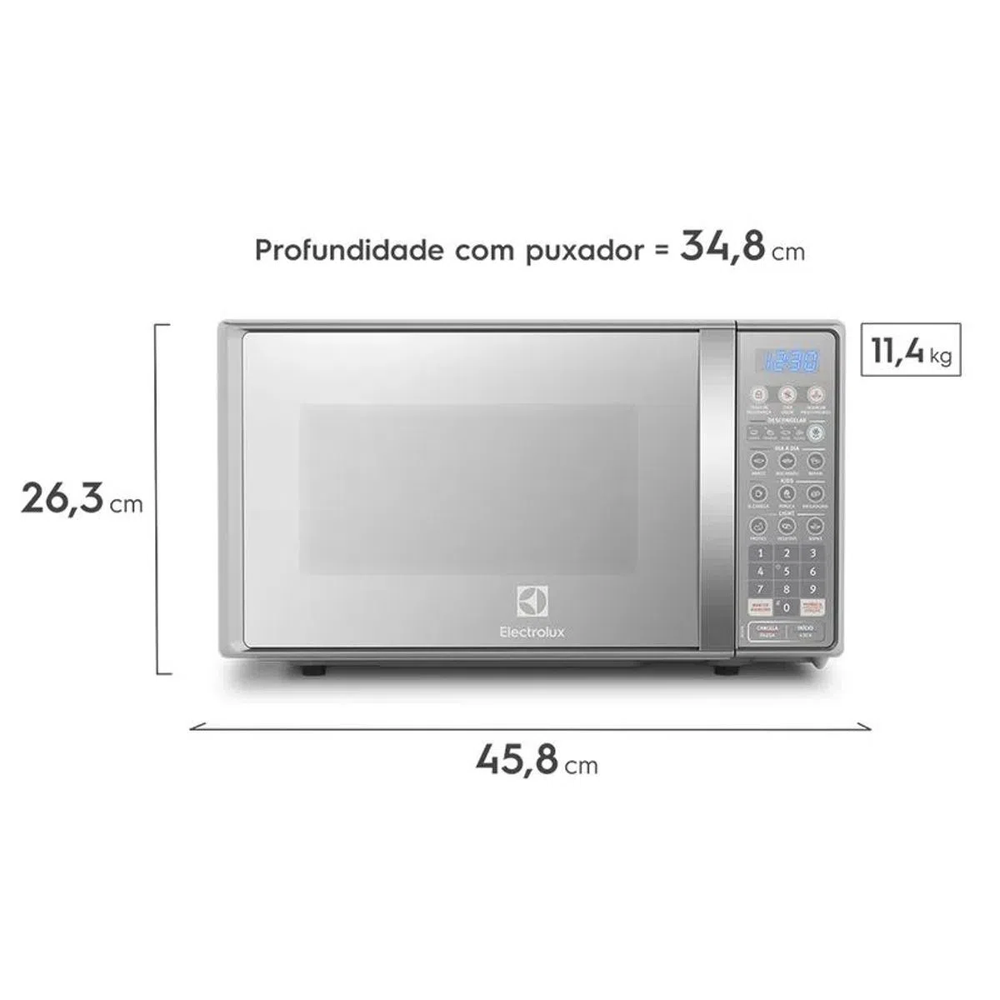 Micro-ondas espelhado Electrolux 20L com Tira Odor MT30S