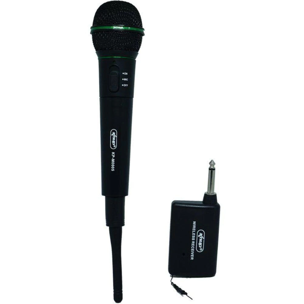 Microfone sem Fio - Profissional Wireless P10 para Karaokê e Caixa de Som Knup KP-M0005