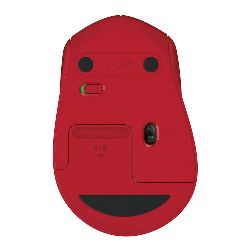 Mouse Sem fio M280 Vermelho USB Nano, Logitech